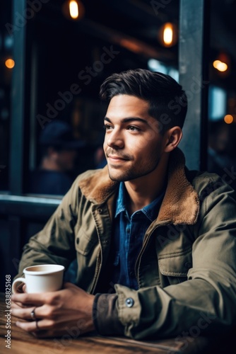 cropped shot of a handsome young man enjoying coffee while sitting in a coffee shop