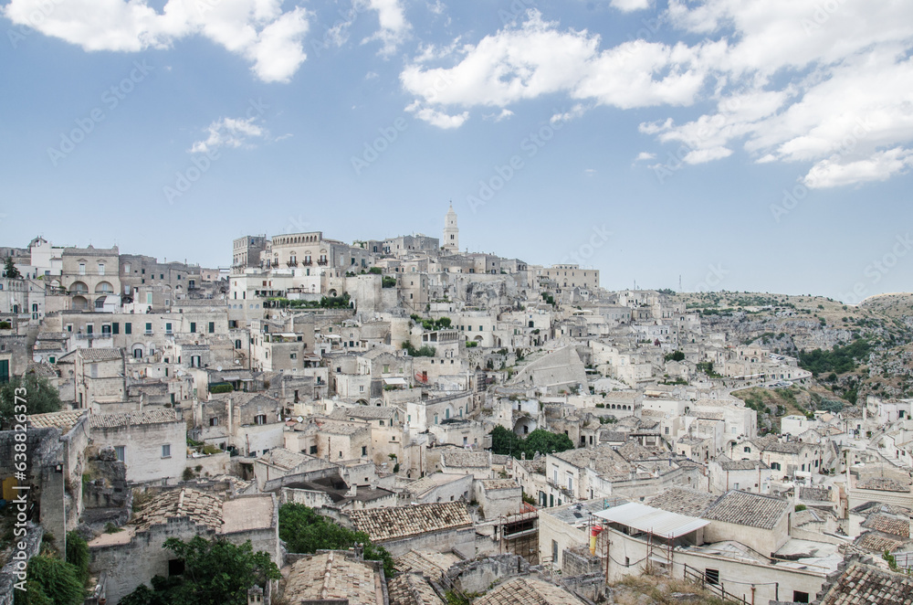 Matera Basilicata old town panorama stock photo
