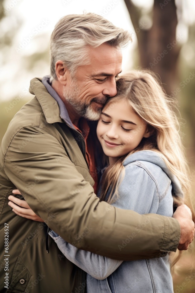 shot of an affectionate father and daughter hugging each other outdoors