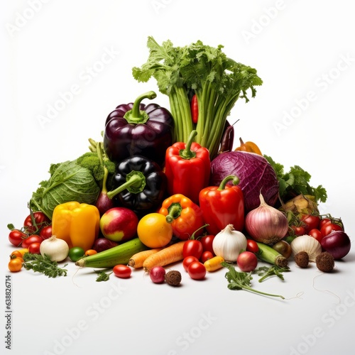 mix of a fresh vegetables isolated on a white background