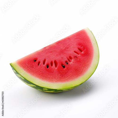 Red ripe organic watermelon. Watermelon on a white background close up. photo