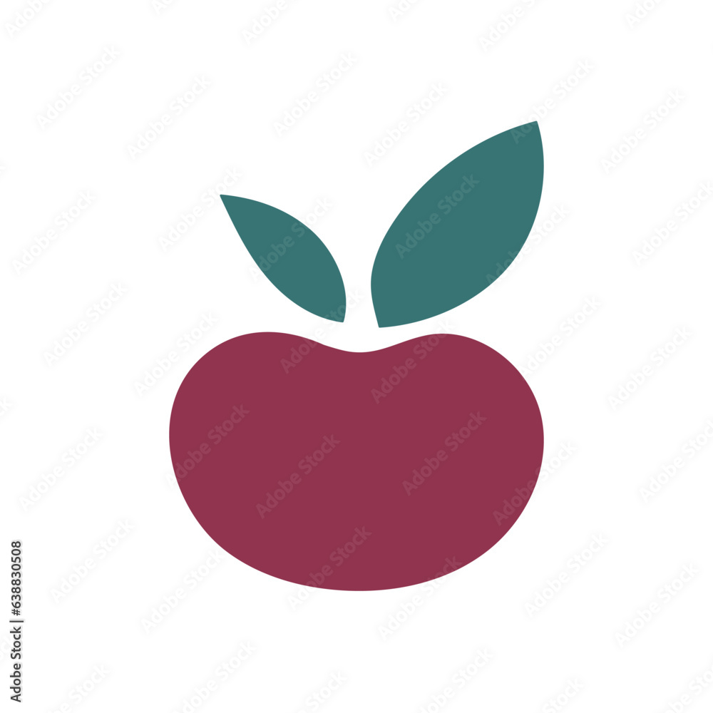 Fototapeta premium Plum hand drawn. Abstract shape fruit inspiration. Vector illustration, flat design