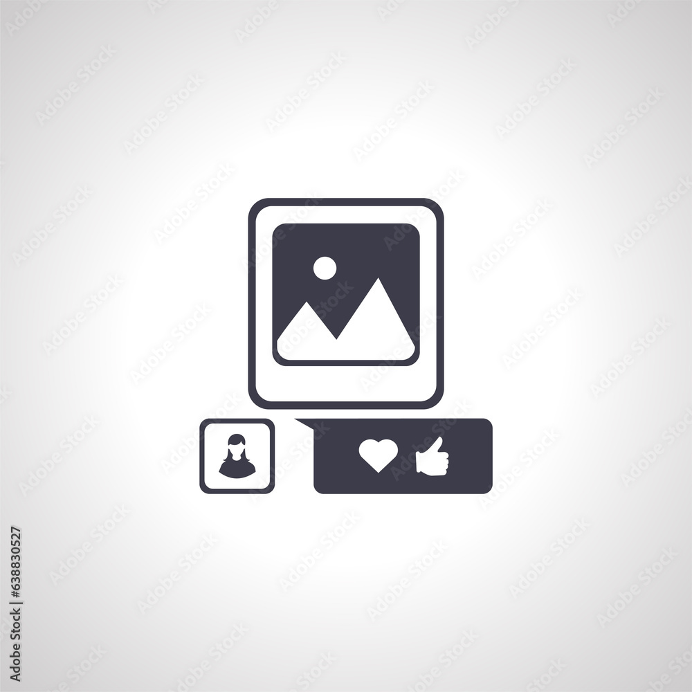 Social Network icon. photo posted on social media icon Social Network icon. photo posted on social media icon