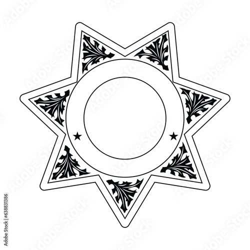vector illustration of Security Police badge, Vector of sheriff badge		
