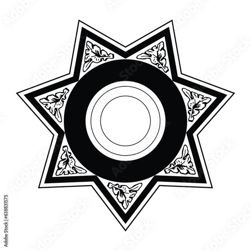 vector illustration of Security Police badge, Vector of sheriff badge		
