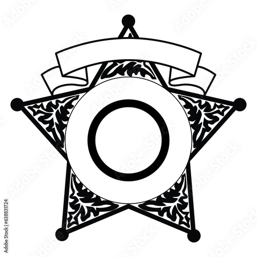 vector illustration of Security Police badge, Vector of sheriff badge		
