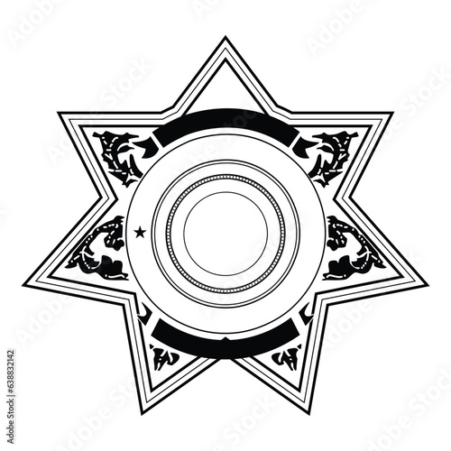 vector illustration of Security Police badge, Vector of sheriff badge		
