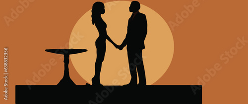 Women's equality Day Banner. Womens equality. Woman and man shaking hand vector. Women empower vector background.