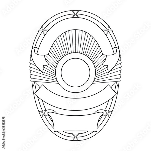 vector illustration of Security Police badge, Vector of sheriff badge		
