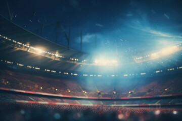 Defocused stadium night background. Generate Ai