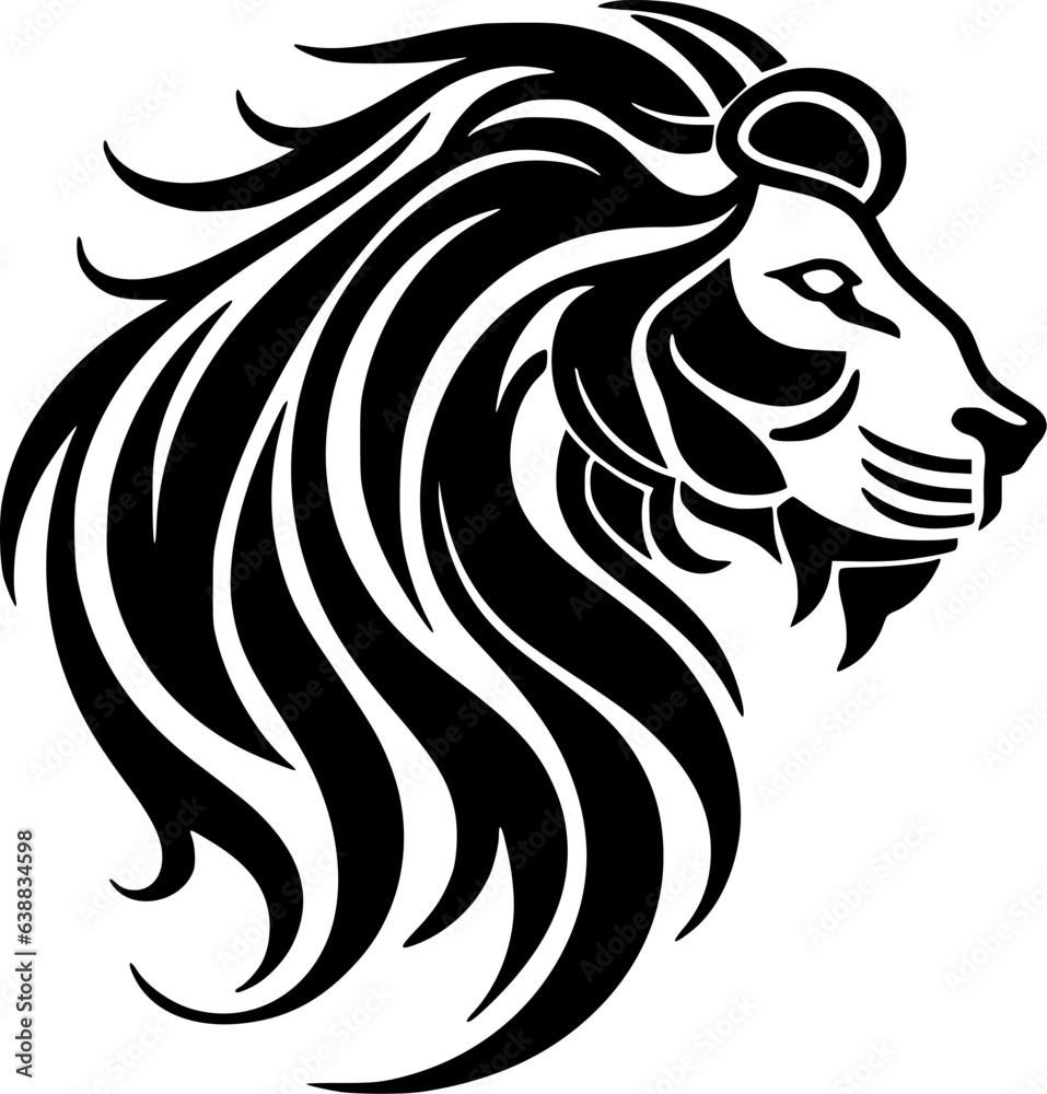 Lion - Black and White Isolated Icon - Vector illustration Lion - Black and White Isolated Icon - Vector illustration