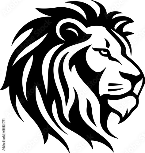 Lion - Black and White Isolated Icon - Vector illustration