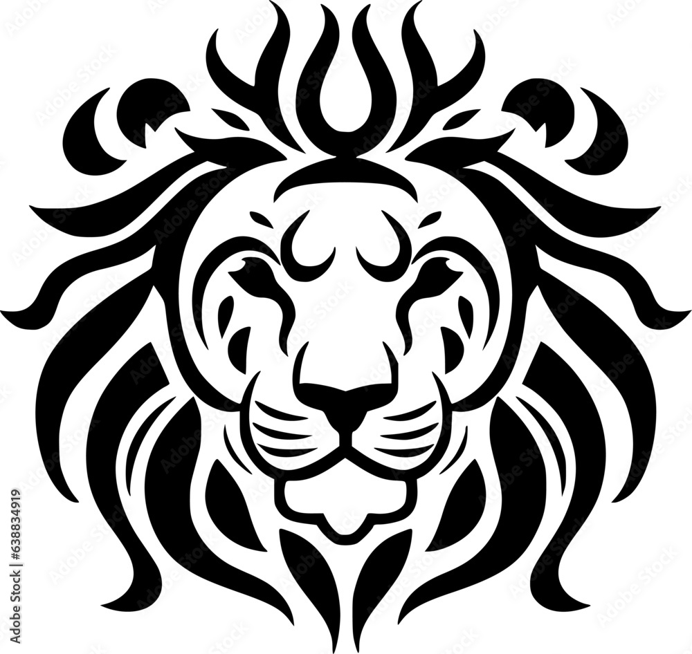 Fototapeta premium Lion | Black and White Vector illustration
