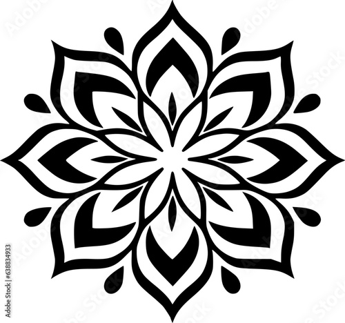 Mandala   Black and White Vector illustration