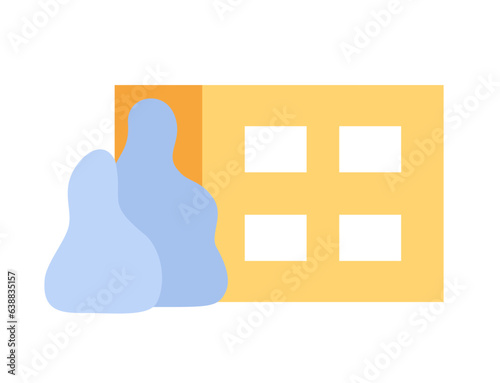 House cover snow pile semi flat colour vector object. Natural disaster. Avalanche occurrence. Editable cartoon clip art icon on white background. Simple spot illustration for web graphic design