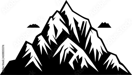 Mountain - Black and White Isolated Icon - Vector illustration