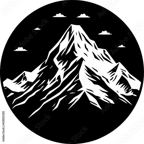 Mountain | Black and White Vector illustration