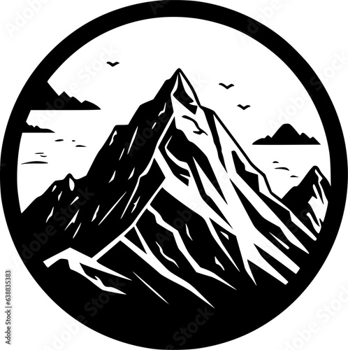Mountain | Black and White Vector illustration