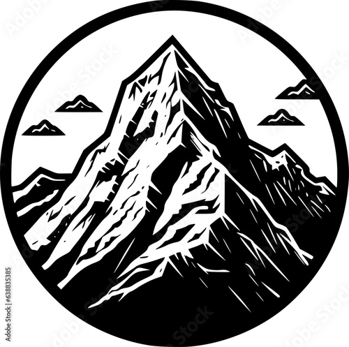 Mountain Range | Black and White Vector illustration