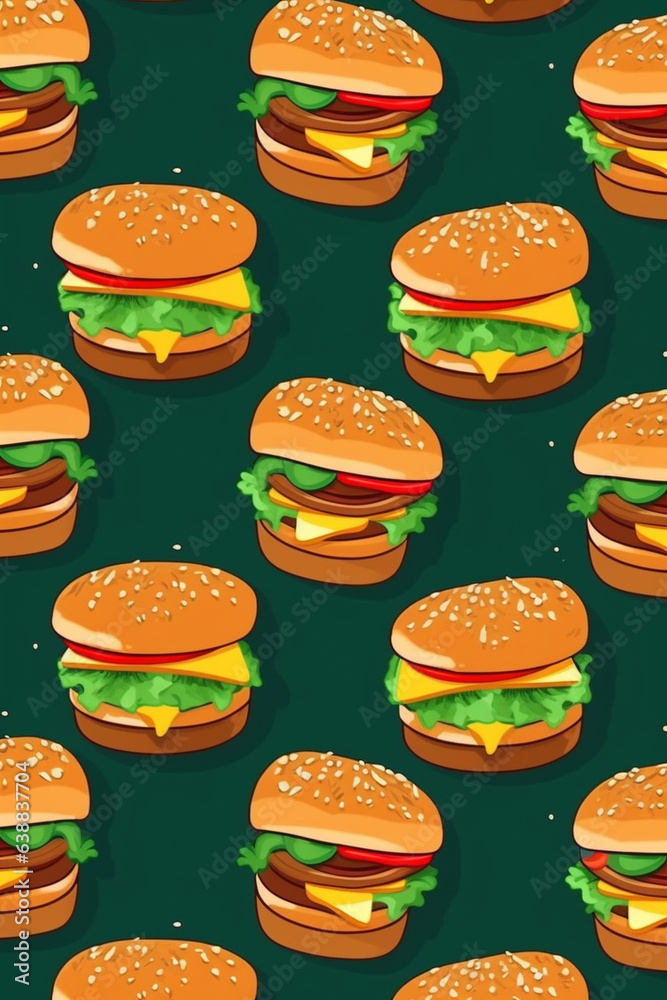 Burgers on a colorful red background Burgers on a colorful red background