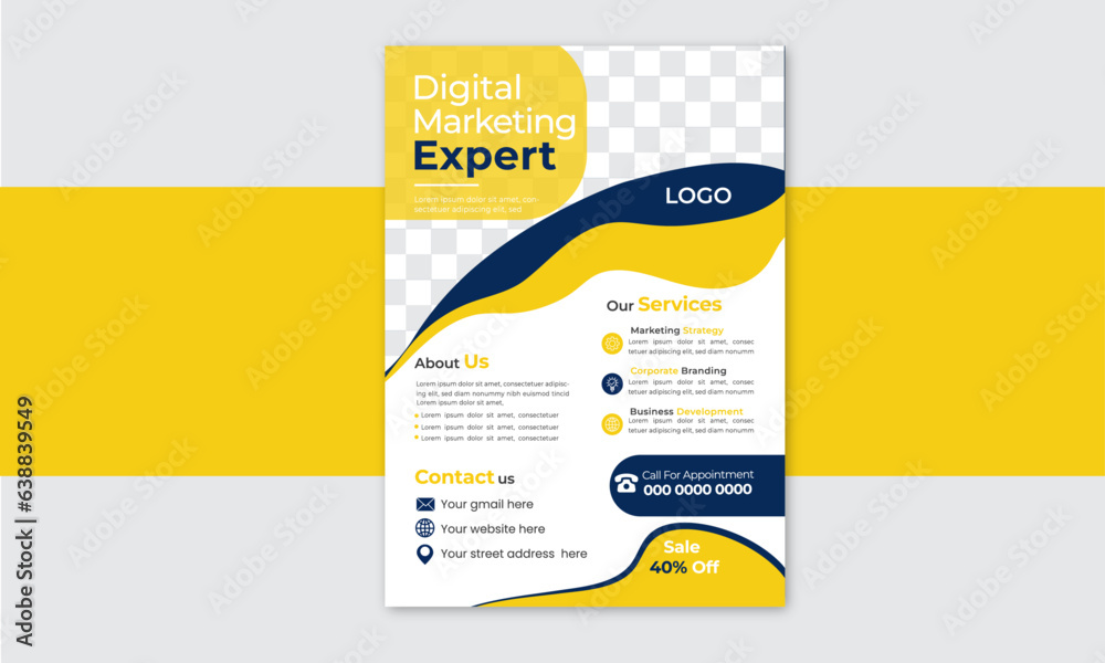 modern Corporate flyer template design with Geometric shape. Flyer template layout design. 