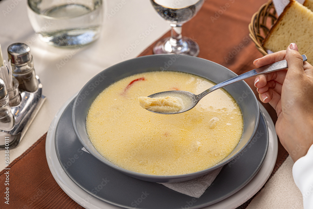 Traditional romanian dish tripe soup Traditional romanian dish tripe soup