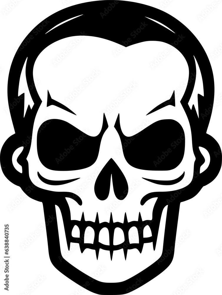 Obraz premium Skull - Black and White Isolated Icon - Vector illustration