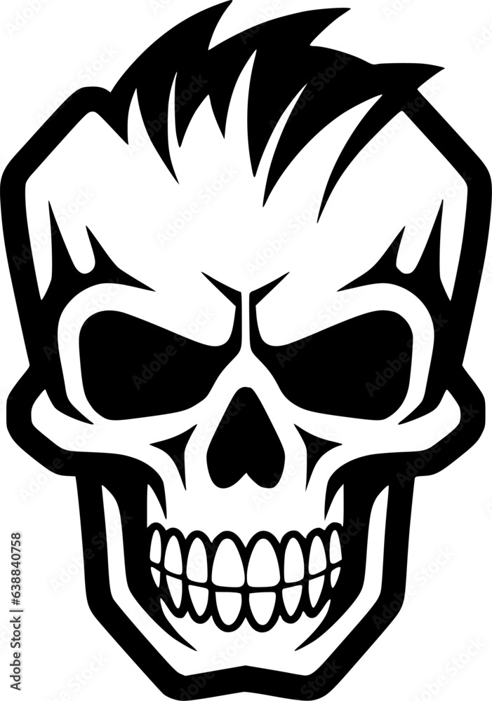 Fototapeta premium Skull | Minimalist and Simple Silhouette - Vector illustration