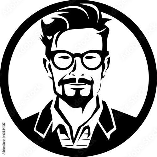 Teacher - Black and White Isolated Icon - Vector illustration