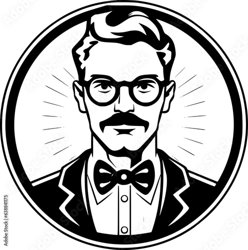 Teacher | Black and White Vector illustration
