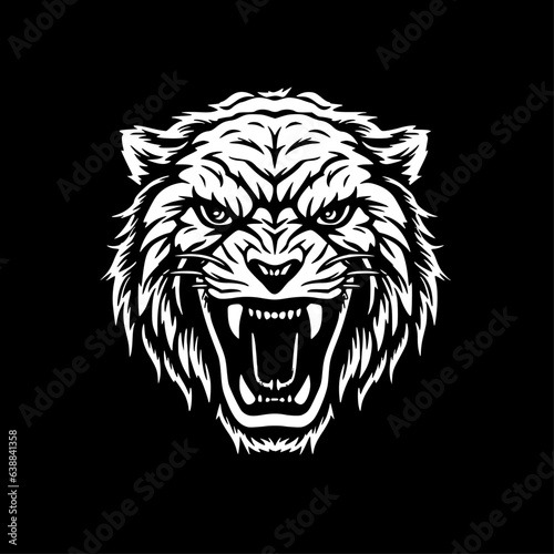 Tiger | Black and White Vector illustration