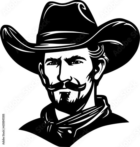 Western | Black and White Vector illustration