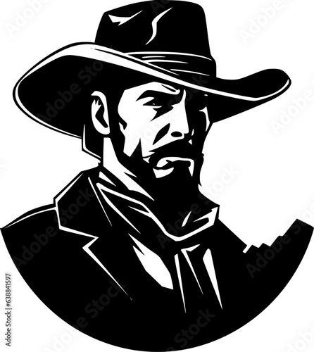 Western - Black and White Isolated Icon - Vector illustration