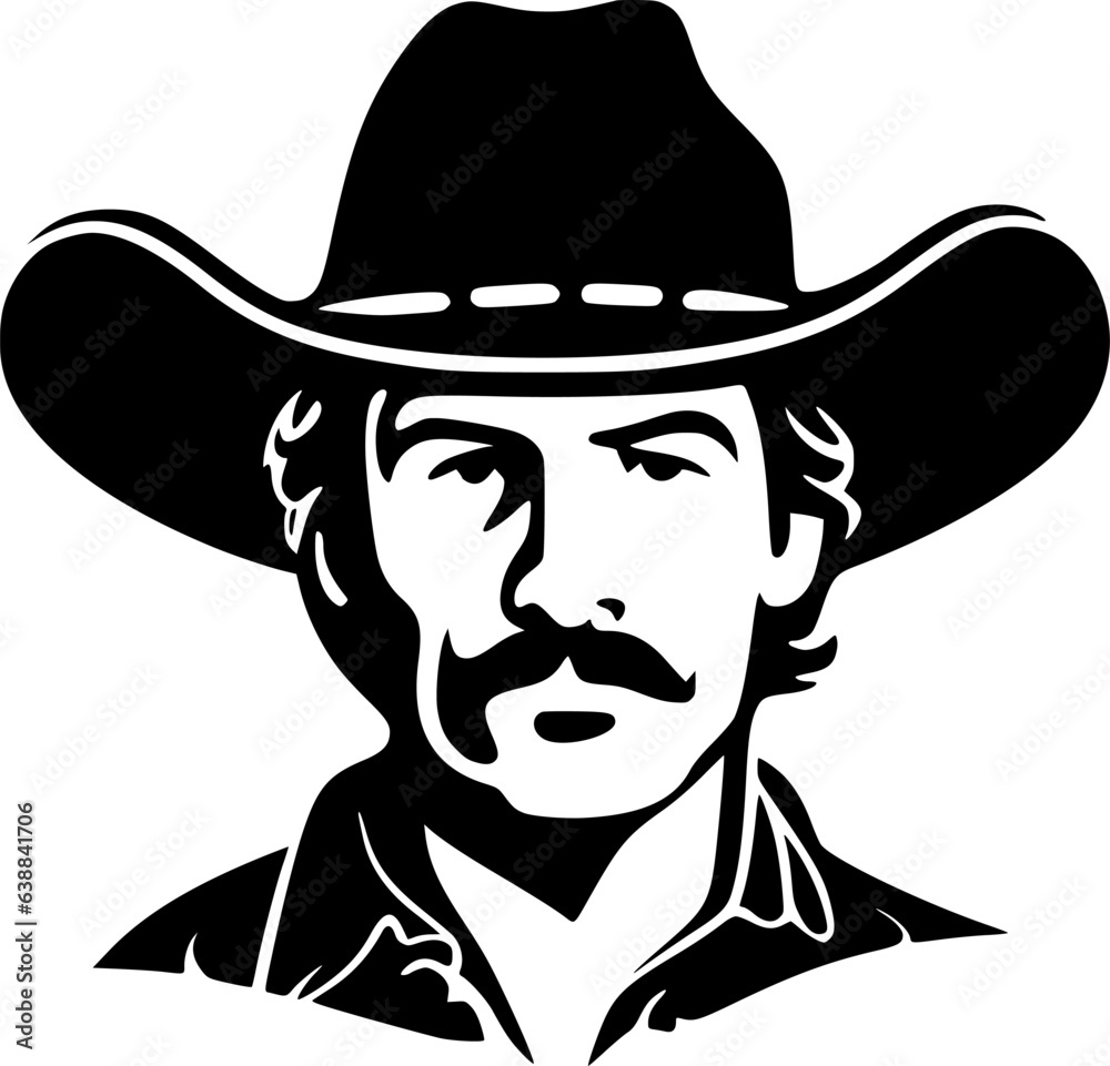 Western | Black and White Vector illustration Western | Black and White Vector illustration