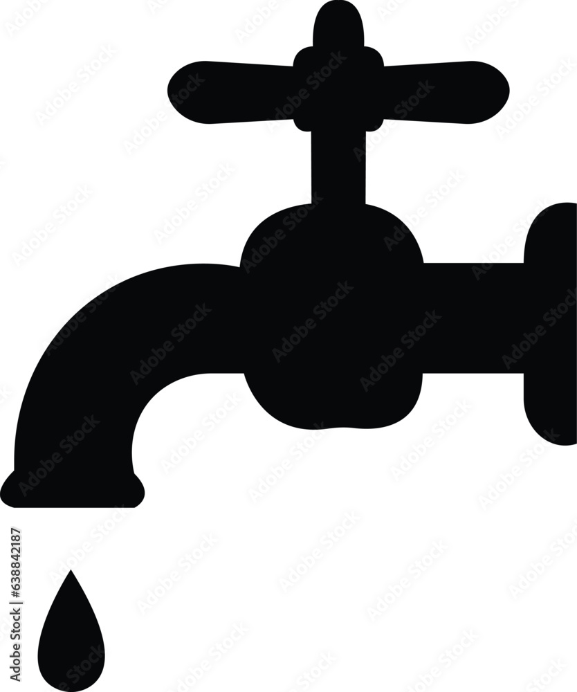 Faucet icon on white background. Flat faucet icon symbol sign from modern cleaning for mobile concept and web apps design. Water tap. Bathroom faucet symbol flat style. Faucet icon on white background. Flat faucet icon symbol sign from modern cleaning for mobile concept and web apps design. Water tap. Bathroom faucet symbol flat style.