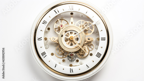 Classic white clock on white background  photo