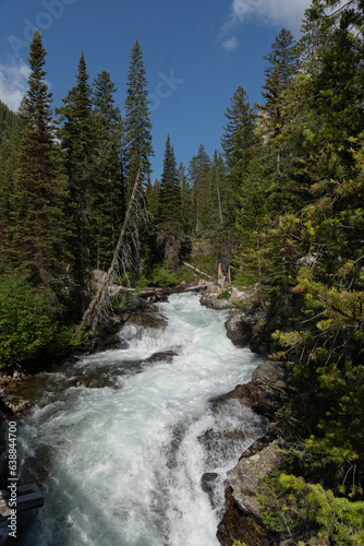 Waterfall Views in Cascade Canyon of the Teton Crest Trail in Summer