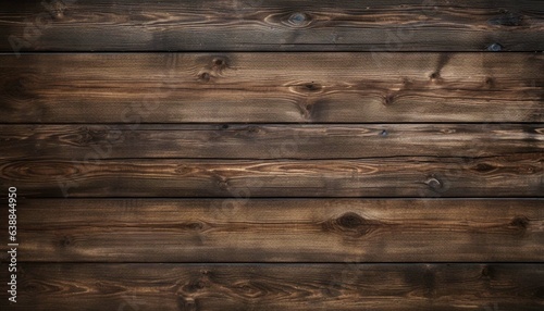 Dark stained wood boards with grain and texture, Wooden background