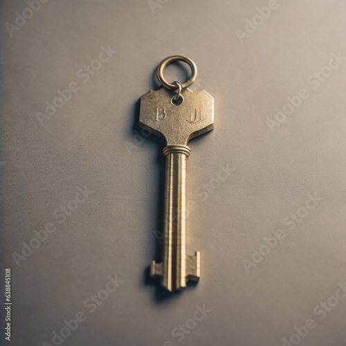 key on a wooden background