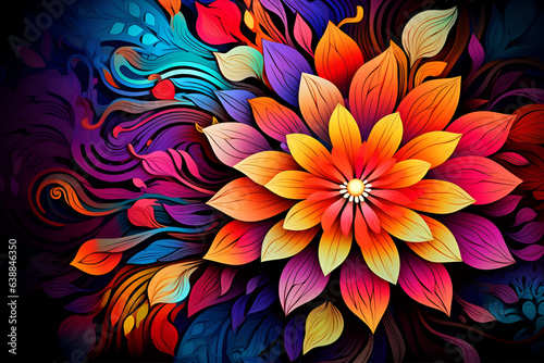 Abstrack Flower Background generative AI
