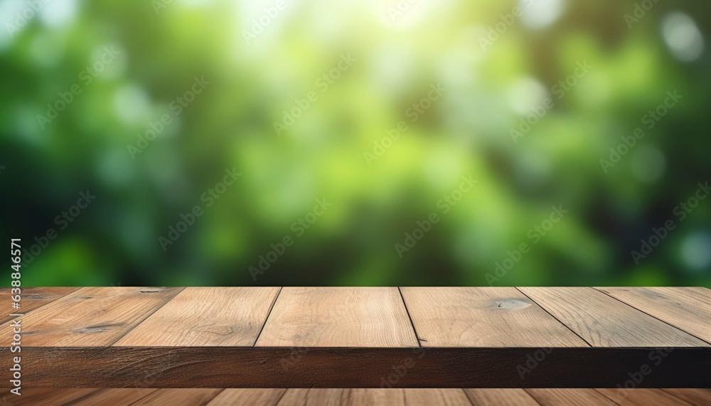 wooden table blur and green background wooden table blur and green background