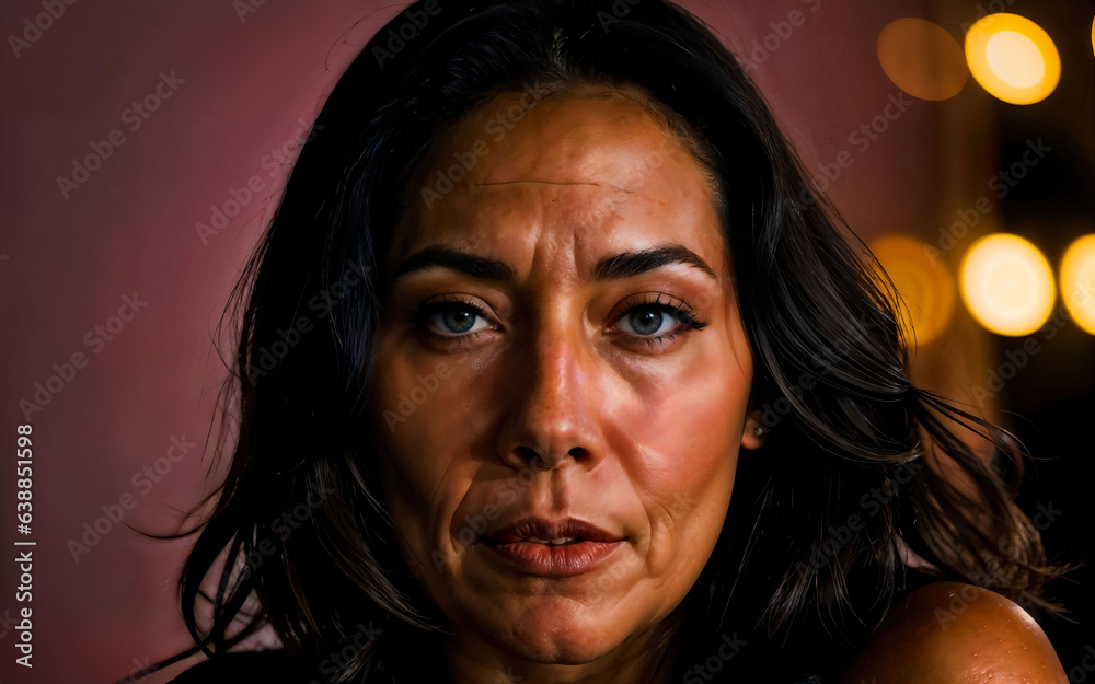 photo of beautiful woman with colorful mixed lighting , generative AI photo of beautiful woman with colorful mixed lighting , generative AI