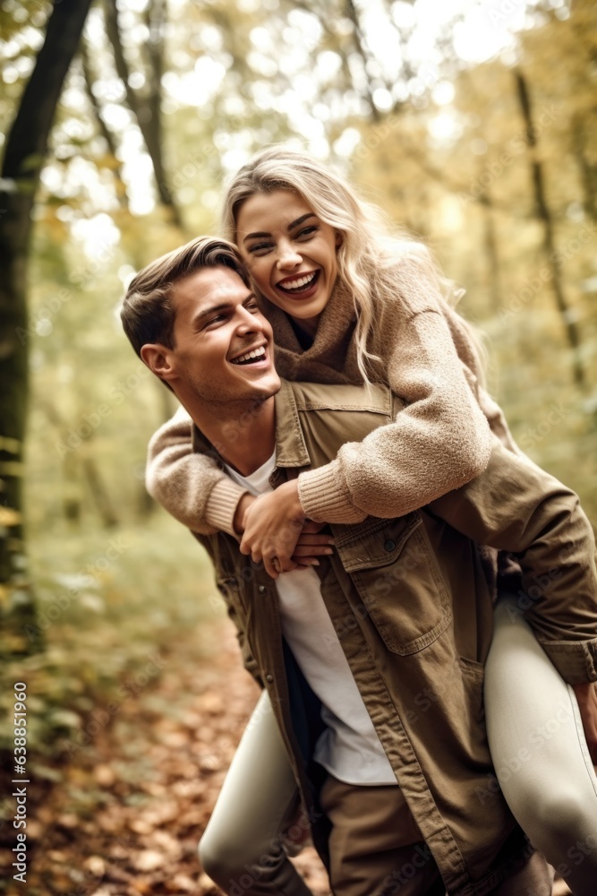 shot of an affectionate young couple having fun in nature shot of an affectionate young couple having fun in nature