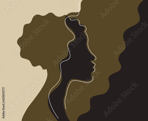 Blindfolded person - blinded woman silhouette