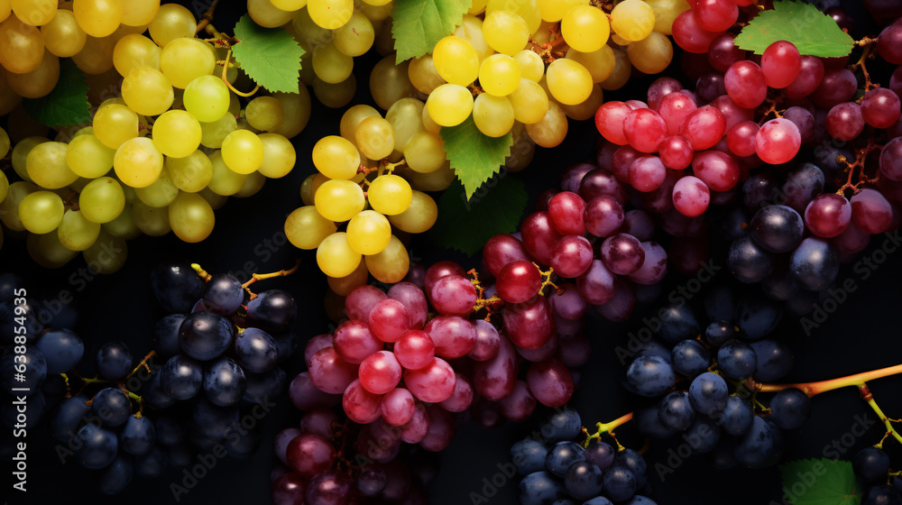 Different colour of grapes background Different colour of grapes background