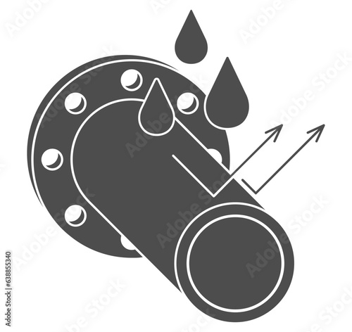 Anti-corrosion coating flat icon for metal pipes