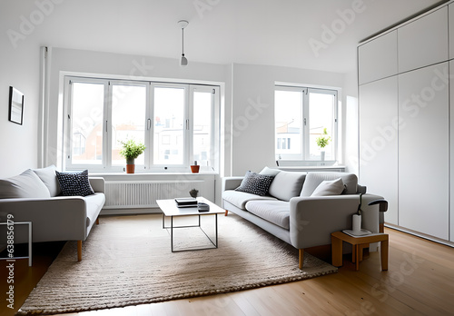 Modern living room with sofa Generative AI