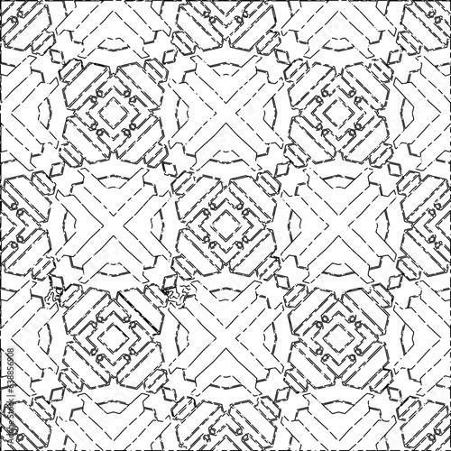 White background with black Dashes lines. Plain background with  simpe pattern. Black and white color. Abstract background for web page, textures, card, poster, fabric, textile.