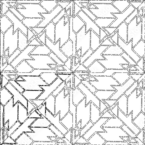 White background with black Dashes lines. Plain background with  simpe pattern. Black and white color. Abstract background for web page, textures, card, poster, fabric, textile.