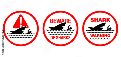 Danger - Shark Zone sign. Beware of Sharks